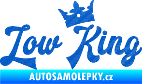 Samolepka Low King 001 nápis král 3D karbon modrý