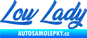 Samolepka Low lady nápis 3D karbon modrý