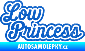 Samolepka Low princess nápis 3D karbon modrý