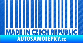 Samolepka Made in Czech republic čárový kód 3D karbon modrý