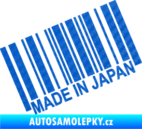 Samolepka Made in Japan 003 čárový kód 3D karbon modrý