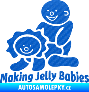 Samolepka Making jelly babies 3D karbon modrý
