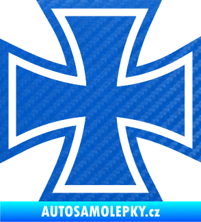 Samolepka Maltézský kříž 001 3D karbon modrý