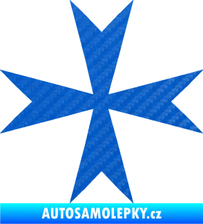 Samolepka Maltézský kříž 002 3D karbon modrý