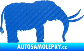 Samolepka Mamut 001 pravá 3D karbon modrý