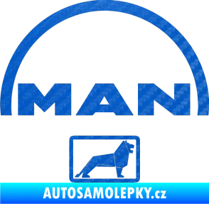 Samolepka MAN - Truck 3D karbon modrý