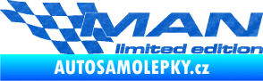 Samolepka MAN limited edition levá 3D karbon modrý