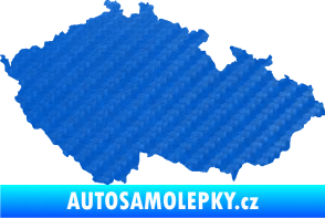 Samolepka Mapa České republiky 001  3D karbon modrý