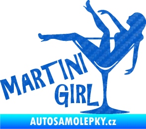 Samolepka Martini girl 3D karbon modrý