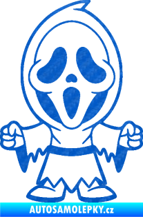 Samolepka Maska 002 pravá vřískot 3D karbon modrý