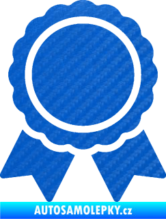 Samolepka Medaile 001 3D karbon modrý