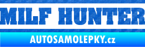 Samolepka Milf hunter nápis 3D karbon modrý