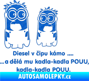 Samolepka Mimoňi 3D karbon modrý