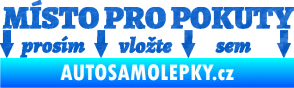 Samolepka Místo pro pokuty nápis na přední sklo 3D karbon modrý