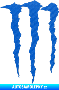 Samolepka Monster Energy 002 3D karbon modrý