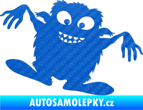 Samolepka Monstrum 001 pravá 3D karbon modrý