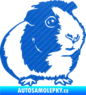 Samolepka Morče 003 pravá 3D karbon modrý