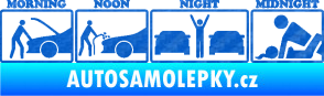 Samolepka Morning noon night midnight 3D karbon modrý