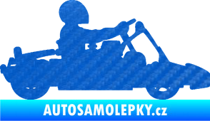 Samolepka Motokára 001 pravá 3D karbon modrý