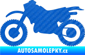 Samolepka Motorka 003 levá 3D karbon modrý