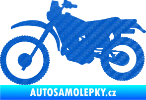 Samolepka Motorka 046 levá 3D karbon modrý