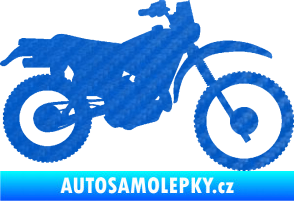 Samolepka Motorka 046 pravá 3D karbon modrý