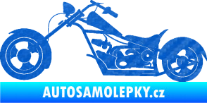 Samolepka Motorka chopper 001 levá 3D karbon modrý