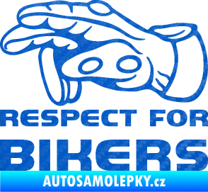 Samolepka Motorkář 014 levá respect for bikers 3D karbon modrý