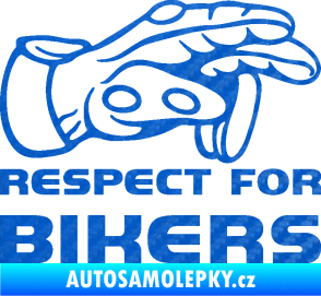 Samolepka Motorkář 014 pravá respect for bikers 3D karbon modrý