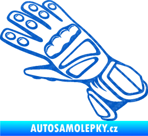 Samolepka Motorkářské rukavice 002 levá 3D karbon modrý