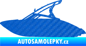 Samolepka Motorový člun 001 levá 3D karbon modrý