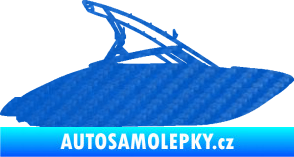 Samolepka Motorový člun 001 pravá 3D karbon modrý