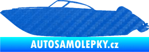 Samolepka Motorový člun 003 levá 3D karbon modrý