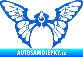 Samolepka Motýl 001 levá 3D karbon modrý