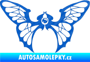 Samolepka Motýl 001 pravá 3D karbon modrý