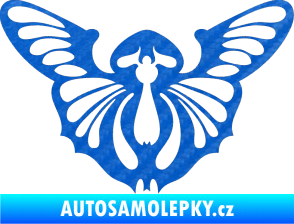 Samolepka Motýl 002 pravá 3D karbon modrý