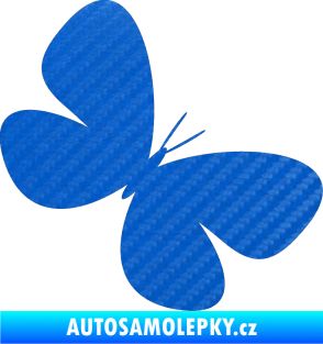 Samolepka Motýl 005 pravá 3D karbon modrý