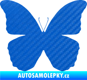 Samolepka Motýl 006 3D karbon modrý