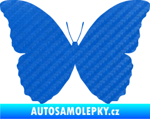 Samolepka Motýl 008 3D karbon modrý