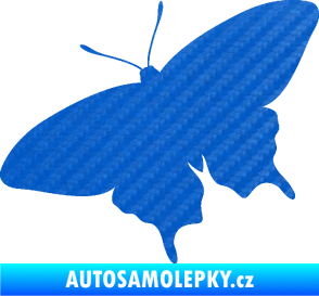 Samolepka Motýl 010 levá 3D karbon modrý