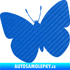 Samolepka Motýl 011 levá 3D karbon modrý