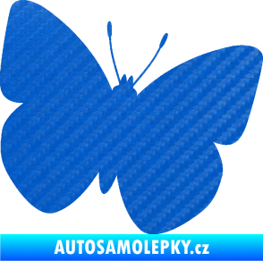 Samolepka Motýl 011 pravá 3D karbon modrý