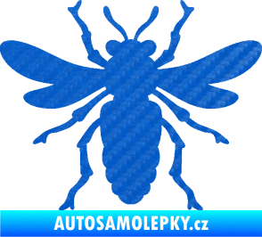 Samolepka Moucha 006 3D karbon modrý