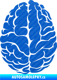 Samolepka Mozek 001 levá 3D karbon modrý