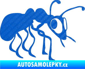 Samolepka Mravenec 001 pravá 3D karbon modrý
