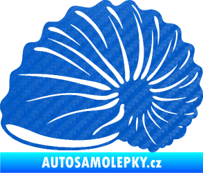 Samolepka Mušle 002 levá ulita 3D karbon modrý