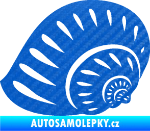 Samolepka Mušle 004 levá ulita 3D karbon modrý