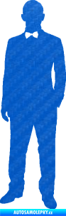 Samolepka Muž 001 levá tajný agent 3D karbon modrý