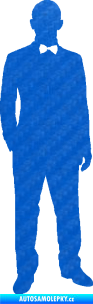 Samolepka Muž 001 pravá tajný agent 3D karbon modrý