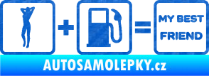 Samolepka My best friend  3D karbon modrý